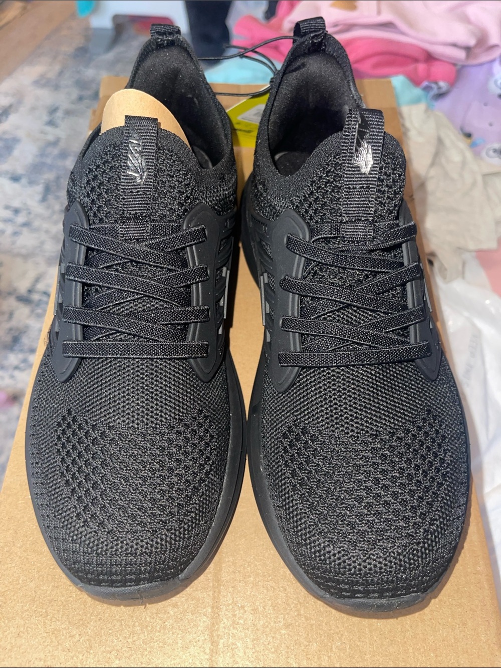 Avia Kids Black Knit Lace-Up Sneakers